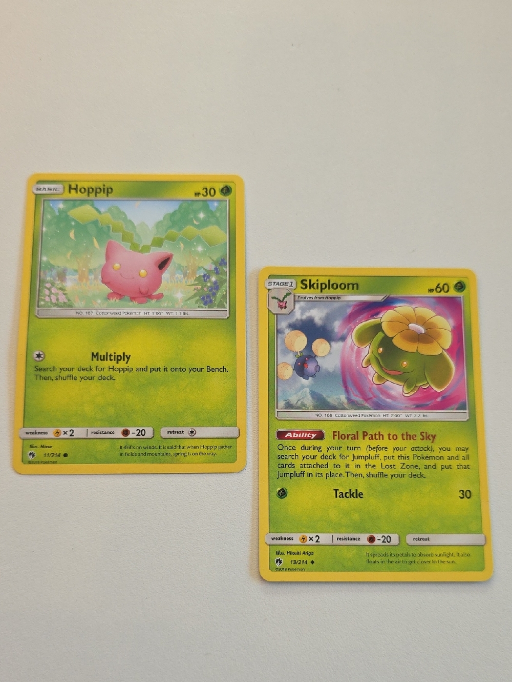 Pokemon Hoppip And Skiploom Card